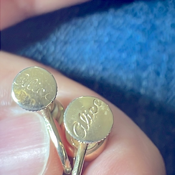 Vintage Alice gold plated scrow back earrings - Picture 5 of 5